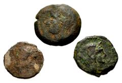 Large Lots GREEK. Magna Graecia & Sicily. Lot of three (3) bronze issues of Melita. Includes: Coleiro 5; CNS 4; cf. CNG E-327, lot 656 // Coleiro 6; cf. CNG E-359, lot 6 // Coleiro 9. Roughness. Fair 