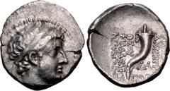 Greek SELEUKID EMPIRE. Demetrios II Nikator. First reign, 146-138 BC. AR Drachm (16.5mm, 3.39 g, 12h). Uncertain mint in Syria or Phoenicia. Dated SE 173 (140/39 BC). Diademed head right / BAΣIΛEΩΣ ΔH