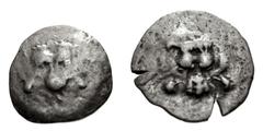 Large Lots GREEK. Asia Minor. Lot of two (2) AR Twelfth Staters of the Dynasts of Lycia. All coins: Aruwatijesi.Circa 400-370 BC. Uncertain mint. Facing lion scalp / Triskeles within incuse circle. Cf