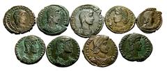 Large Lots ROMAN. Imperial. Lot of nine (9) bronze issues of Constantius II and Constantius Gallus. All coins: Fallen horseman type. Constantius II (1) // Constantius Gallus (8). Average VF. LOT SOLD 