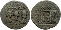 CILICIA, Aegeae. Philip I, with Otacilia Severa and Philip II. AD 244-249. Æ 28mm (16.11 g). Radiate, draped, and cuirassed bust of Philip I right vis à vis diademed and draped bust of Otacilia left; 