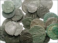 ROMAN. Imperial. Miscellaneous Æ. Includes: Æ 15mm-20mm from the 3rd-5th centuries. Gallienus (2) // Postumus // Claudius II // Aurelian (2) // Constantine I // Delmatius // Constans (3) // Constantiu