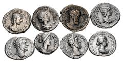 Large Lots ROMAN. Imperial. Lot of eight (8) AR Denarii from Lucilla to Julia Paula. Includes: Lucilla // Commodus // Crispina // Clodius Albinus // Plautilla // Macrinus // Aquilia Severa // Julia Pa