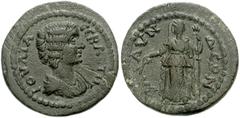 LYDIA, Blaundus. Julia Domna. Augusta, AD 193-217. Æ 21mm (4.66 g, 1h). Draped bust right / Demeter standing left, holding poppy with grain-ears and long torch. SNG Copenhagen 95 (same dies). VF, dark