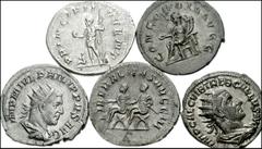 ROMAN. Imperial. AR from Philip I through Trebonianus Gallus. Includes: all antoniniani. PHILIP I. Aequitas holding scale and cornucopia // OTACILIA SEVERA. Concordian seated left // PHILIP II. Philip
