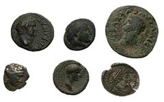 Large Lots MIXED. Greek–Roman Imperial. Lot of six (6) silver and bronze issues. Includes: GREEK: Kings of Macedon, Alexander III (or his successors) // Euboia, Histiaia. AR Tetrobol // ROMAN PROVINCI