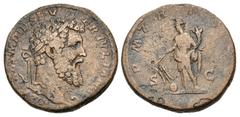 Roman Imperial Didius Julianus. AD 193. Æ Sestertius (29.5mm, 26.59 g, 12h). Rome mint. Laureate head right / Fortuna standing left, holding rudder set on globe and cornucopia. RIC IV 15; Banti 5. Bro