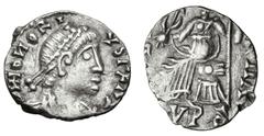 Early Medieval & Islamic VANDALS. Pseudo-Imperial coinage. Circa 440-490. AR Siliqua (15mm, 1.27 g, 11h). In the name of Honorius. Pseudo-Ravenna mint in Carthage. Struck under Gaiseric or Huneric, ci