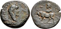 Roman Provincial EGYPT, Alexandria. Antoninus Pius. AD 138-161. Æ Drachm (34mm, 22.34 g, 12h). Zodiac series. Dated RY 8 (AD 144/145). Laureate head right / Venus in Taurus (night house) – Diademed an