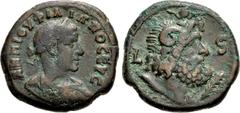 Roman Provincial EGYPT, Alexandria. Philip II. AD 247-249. Æ Drachm (30.5mm, 19.75 g, 11h). Dated RY 6 of Philip I (AD 248/249). Laureate, draped, and cuirassed bust right / Horned bust of Ammon right