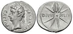 Roman Imperial Augustus. 27 BC-AD 14. AR Denarius (20mm, 3.55 g, 6h). Uncertain Spanish mint (Colonia Caesaraugusta?). Struck circa 19-18 BC. CAESAR AVGVSTVS, head left, wearing oak wreath / DIVVS • I