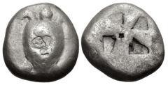 Greek ISLANDS off ATTICA, Aegina. Circa 510-490 BC. AR Stater (17mm, 11.52 g). Sea turtle, head in profile, [with thin collar and row of dots down its back] / Incuse square with mill-sail pattern. Mea