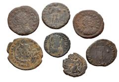 Large Lots ROMAN. Imperial. Lot of twelve (12) late Roman bronze issues. Includes: Valentinian I (3) // Valentinian II (3) // Honorius (2) // Arcadius (2) // Gratian (2). Fine to Near VF. LOT SOLD AS 