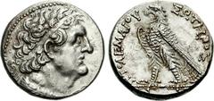 PTOLEMAIC KINGS of EGYPT. Ptolemy IV Philopator. 225-205 BC. AR Tetradrachm (13.96 g, 11h). Arados mint(?). Struck circa 214/3-213/2 BC. Diademed head of Ptolemy I right, wearing aegis / Eagle standin