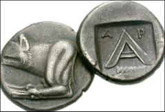 GREEK. Central & Southern Greece. AR of Argos. All coins: AR Triobols. Circa 320-270 BC. Includes: Forepart of a wolf at bay left / Large A, club below; all within incuse square. BCD Peloponnesos 1092