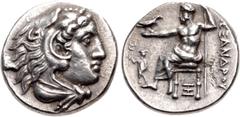 Greek KINGS of MACEDON. Alexander III 'the Great'. 336-323 BC. AR Drachm (17mm, 4.28 g, 8h). Abydos mint. Struck under Kalas or Demarchos, circa 325-323 BC. Head of Herakles right, wearing lion skin /