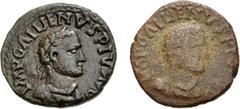 Large Lots ROMAN. Provincial. Lot of two (2) bronze issues of Gallienus from Dacia. Includes: (25.5mm, 10.02 g, 12h). Dated year 8 or 10 (AD 253/4 or 255/6). IMP GALLIENVS PIV AVG, laureate, draped, a