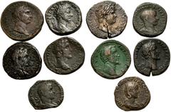 Large Lots ROMAN. Imperial. Lot of ten (10) Æ Sestertii from Trajan to Volusian. Includes: Trajan // Hadrian // Antoninus Pius (2) // Divus Antoninus Pius // Marcus Aurelius // Geta // Gordian III // 