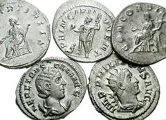 ROMAN. Imperial. Antoniniani from Philp I through Volusian. Includes: Philip I // Philip II // Herennia Etruscilla // Trebonianus Gallus // Volusian. VF-Near EF condition, some porosity . LOT SOLD AS 
