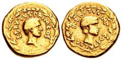 Merani Collection – Roman Republican The Republicans. Brutus. Late summer-autumn 42 BC. AV Aureus (19mm, 8.01 g, 12h). Military mint traveling with Brutus and Cassius in western Asia Minor or northern