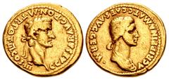 Merani Collection – Roman Imperial Gaius (Caligula), with Agrippina Senior. AD 37-41. AV Aureus (19.5mm, 7.64 g, 6h). Lugdunum (Lyon) mint. Struck AD 40. C • CAESAR • AVG • PON • M • TR • POT • III • 