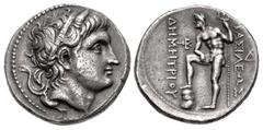 Greek KINGS of MACEDON. Demetrios I Poliorketes. 306-283 BC. AR Tetradrachm (28mm, 16.71 g, 4h). Amphipolis mint. Struck circa 289-288 BC. Diademed and horned head right / BAΣIΛEΩΣ ΔHMHTPIOY, Poseidon
