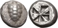 Greek ISLANDS off ATTICA, Aegina. Circa 550-530/25 BC. AR Stater (18.5mm, 12.13 g). "Proto-tortoise" with shell divided into thirteen segments / Incuse square of "Union Jack" pattern. Holloway, Archai