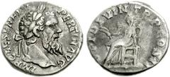 Pertinax. AD 193. AR Denarius (3.46 g, 12h). Rome mint. Laureate head right / Ops seated left, holding grain ears. RIC IV 8a; RSC 33. VF, toned. Bold portrait. From the Gordon S. Parry Collection. Ex 
