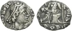 VANDALS. temp. Gaiseric to Gunthamund. Circa 440-490. AR Siliqua (1.23 g, 5h). Imitative Group. Pseudo-Ravenna mint in Carthage. Struck in the name of Honorius. [D N] HONORI [VS P F ΛVG], pearl-diadem