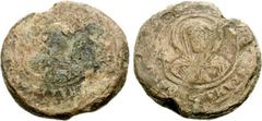 BULGARIA, First Empire. Boris-Mihail. Knyaz, 852-889. PB Seal (26mm, 15.30 g, 12h). Struck 864-889. Facing bust of Christ Pantokrator / Facing bust of Theotokos. Iordanov Type III.1A; Youroukova & Pen
