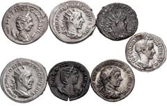 Large Lots ROMAN. Imperial. Lot of seven (7) AR Denarii and Antoniniai from Gordian III to Postumus. Includes: Gordian III. AR Denarius // Elagabalus. AR Antoninianus // Philip I. AR Antoninianus (2) 