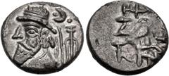 Oriental Greek KINGS of ELYMAIS. Uncertain early Arsakid kings. Late 1st century BC-early 2nd century AD. BI Drachm (17mm, 3.45 g, 11h). Diademed and draped bust left, wearing long beard and torque; p