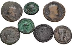 Large Lots ROMAN. Provincial-Imperial. Lot of seven (7) silver, billon, and bronze issues. Includes: ROMAN PROVINCIAL: Antioch. Herennius Etruscus. AR Tetradrachm // Alexandria. Potin Tetradrachm (2) 