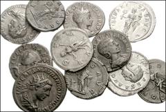 ROMAN. Imperial. AR from Caracalla through Julia Mamaea. Includes: mostly denarii, with a couple antoniniani. Elagabalus (2) // Julia Paula // Julia Soaemias // Julia Maesa (3) // Severus Alexander (3