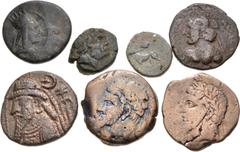 Large Lots MIXED. Greek–Oriental Greek. Lot of ten (10) mostly bronze issues. Includes: GREEK: Cyprus, Salamis. Evagoras II. Æ // Caria, Halikarnassos. Æ // Kings of Armenia. Tigranes II. Æ // Coele-S