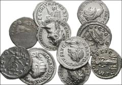 ROMAN. Imperial. AR from Vespasian through Gordian III. Includes: denarii: Vespasian // Domitian // Marcus Aurelius // Faustina Junior // Geta // Elagabalus // Maximinus I (2) // Gordian III // antoni