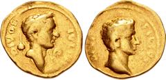 Merani Collection – Electrotypes and Reproductions ROMAN REPUBLICAN, The Triumvirs. Octavian and Divus Julius Caesar. Fantasy AV Aureus (20mm, 7.15 g, 5h). Possibly a Renaissance-era fantasy. DIVOS IV