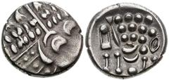 CELTIC, Britain. Durotriges. Uninscribed. Circa 65 BC-AD 45. AR Stater (19mm, 5.17 g, 7h). Devolved head of Apollo right / Disjointed horse left; pellets above, pellet below, pellet in lozenge above t