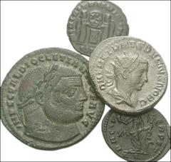 ROMAN. Imperial. BI and Æ from Herennius Etruscus through Constantine I. Includes: HERENNIUS ETRUSCUS. Antoninianus. Clasped hands. RSC 4 // DIOCLETIAN. Follis. Nicomedia mint. RIC VI 27a // CONSTANTI