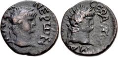 Roman Provincial THESSALY, Magnetes. Nero. AD 54-68. Æ Diassarion (22mm, 8.84 g, 7h). ΝΕΡωΝ down right, ΚΑΙ[CAP] up left, laureate head of Nero right / CЄBACT[OC] ΜΑΓΝΗ [ΤωΝ] around from right, laurea