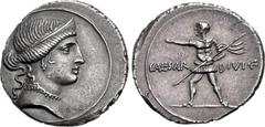 Roman Republican The Triumvirs. Octavian. Autumn 32-summer 31 BC. AR Denarius (19mm, 3.58 g, 9h). Italian (Rome?) mint. Diademed head of Venus right, wearing necklace / Octavian advancing left, extend
