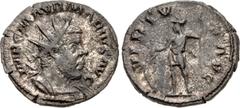 Roman Imperial Marius. Romano-Gallic Emperor, AD 269. Antoninianus (21mm, 3.41 g, 12h). Colonia Agrippinensis (Cologne) mint. 3rd emission, circa mid AD 269. Radiate and cuirassed bust right / Virtus 