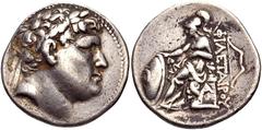 KINGS of PERGAMON. Eumenes I. 263-241 BC. AR Tetradrachm (29mm, 16.74 g, 12h). Laureate head of Philetairos right / Athena seated left on throne inscribed with “A”, holding spear and supporting shield