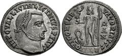 Roman Imperial Licinius I. AD 308-324. Æ Follis (20mm, 3.32 g, 12h). Alexandria mint, 1st officina. Struck AD 315. Laureate head right / Jupiter standing left, holding Victory on globe and scepter; ea
