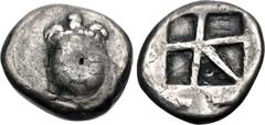 Greek ISLANDS off ATTICA, Aegina. Circa 456/45-431 BC. Fourrée Stater (22mm, 12.17 g, 1h). Land tortoise with segmented shell / Large square incuse with heavy skew pattern. For prototype: cf. Meadows,