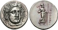 SATRAPS of CARIA. Pixodaros. Circa 341/0-336/5 BC. AR Tetradrachm (15.25 g, 12h). Head of Apollo facing slightly right, wearing laurel wreath, drapery at neck / Zeus Labraundos standing right; ΠIΞOΔAP