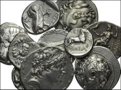 GREEK. Miscellaneous. AR from Sicily to Egypt. Includes: SICILY, Akragas. Didrachm. SNG ANS 917 // KINGS of MACEDON, Alexander III. Tetradrachm. Price 166 // Philip III. Tetradrachm. Price P175 // Sam
