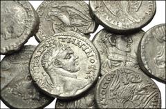 ROMAN. Provincial. Syro-Phoenician AR Tetradrachms. All coins: Head or bust right / Eagle standing facing, wings spread. Includes: CYPRUS. Caracalla (2) // SYRIA, Seleucis and Pieria. Gabala. Macrinus