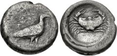 Greek SICILY, Akragas. Circa 485-480/78 BC. AR Didrachm (18mm, 8.18 g, 10h). Sea eagle standing right / Crab within incuse circle. Westermark, Coinage, Period I, Group III, 220 (O77/R146); HGC 2, 96. 