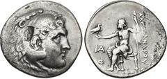 Greek LYCIA, Phaselis. Circa 218/7-186/5 BC. AR Tetradrachm (32mm, 16.37 g, 1h). In the name and types of Alexander III of Macedon. Dated CY 11 (211/0 BC). Head of Herakles right, wearing lion skin; c